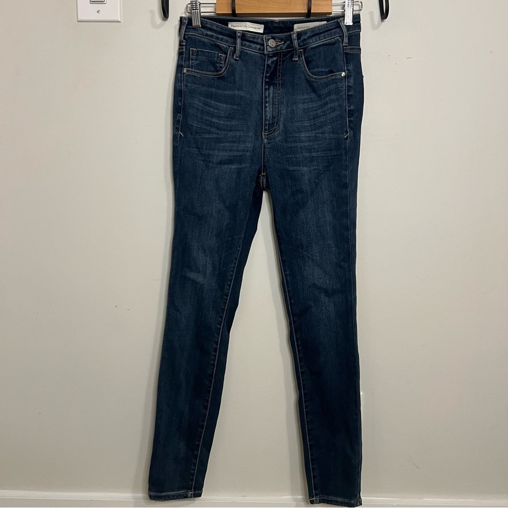 Pilcro and the Letterpress Deep Blue Denim Skinny Jeans Anthropologie Classic